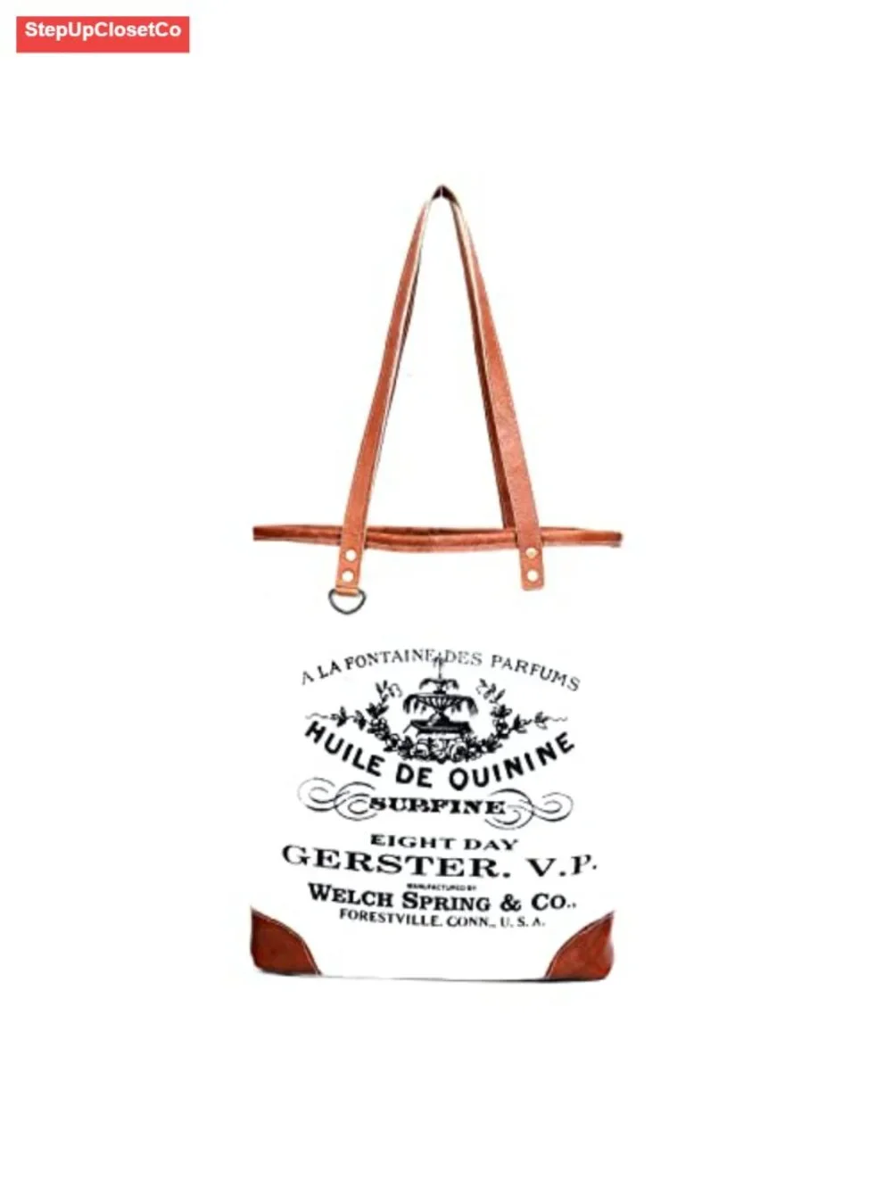 Upcycled Canvas & Leather Hobo Handbag, 16 Inch Tall Tote